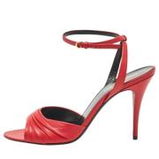 Pre-owned Leather sandals Yves Saint Laurent Vintage , Red , Dames