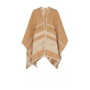 Gebreide Poncho met Patroon Max Mara , Brown , Dames