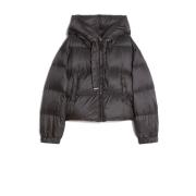 Zwarte Korte Donsjas met Gestreept Quilten Max Mara , Black , Dames