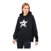 Zwarte hoodie met bedrukt logo Richmond , Black , Dames