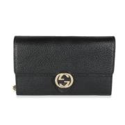 Pre-owned Leather wallets Gucci Vintage , Black , Dames