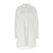 Witte Oxford Overhemdjurk Maison Margiela , White , Dames