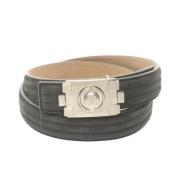 Pre-owned Suede belts Chanel Vintage , Gray , Heren