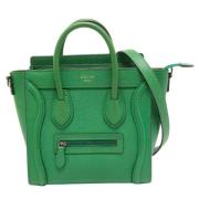 Pre-owned Leather totes Celine Vintage , Green , Dames