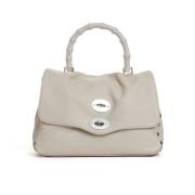 Witte Leren Handtas Postina S Bamboo Zanellato , White , Dames