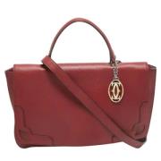 Pre-owned Leather handbags Cartier Vintage , Red , Dames