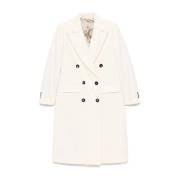 Witte Wol Dubbel-Breasted Jas Alberto Biani , White , Dames