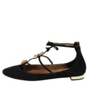 Pre-owned Suede flats Aquazzura Pre-owned , Black , Dames