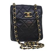 Pre-owned Leather chanel-bags Chanel Vintage , Black , Dames