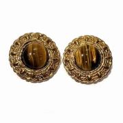 Pre-owned Metal earrings Chanel Vintage , Yellow , Dames