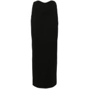 Maxi Lengte Rok met Golvende Tailleband Staud , Black , Dames