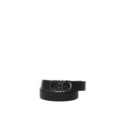 Omkeerbare Gancini Zwart Blauw Leren Riem Salvatore Ferragamo , Black ...