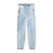 Gemarmerde Denim Track Broek Diesel , Blue , Heren