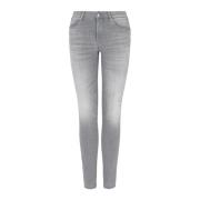 Skinny geëtste denim jeans Armani Exchange , Gray , Dames