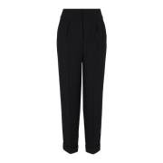 Zwarte Crêpe Broek met Ritszakken Armani Exchange , Black , Dames