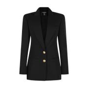 Zwarte Viscose Blazer Jas Balmain , Black , Dames