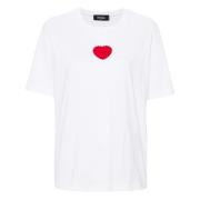 Geborduurde Jersey Katoenen Tee Dsquared2 , White , Dames