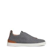 Grijze Triple Stitch Sneakers Ermenegildo Zegna , Gray , Heren