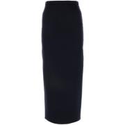 Blauwe hoge taille rok met achter split Max Mara , Blue , Dames