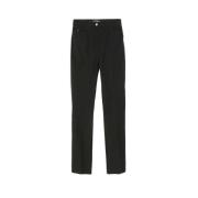 Zwarte Twill Slim Bootcut Broek Max Mara , Black , Dames