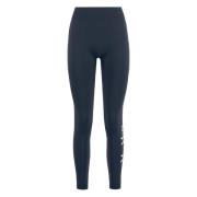 Contrast Logo Technische Stof Leggings Max Mara , Blue , Dames