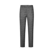 Elegante Rechte Broek in Prince of Wales Max Mara , Gray , Dames