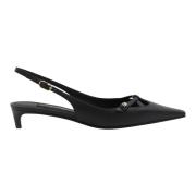 Zwarte leren stiletto hak pumps Dolce & Gabbana , Black , Dames