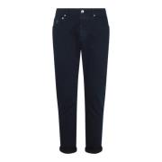 Navy Blue Katoenen Jeans Regular Fit Brunello Cucinelli , Blue , Heren