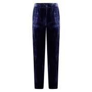 Blauwe fluwelen broek met splitten Jadicted , Blue , Dames