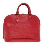 Pre-owned Leather handbags Louis Vuitton Vintage , Red , Dames