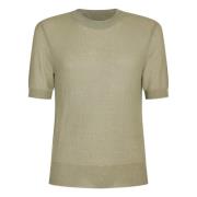 Semi-Transparante Crewneck T-Shirt Groen Ami Paris , Green , Heren