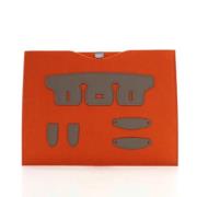 Pre-owned Leather clutches Hermès Vintage , Orange , Dames