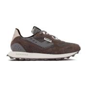 Bruine Sneakers met Mesh Bovenwerk RUN OF , Brown , Heren