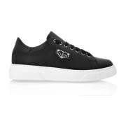 Zwarte leren lage sneakers Philipp Plein , Black , Heren