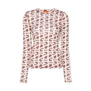 Geometrische Logo Print Crew Neck Sweater Stine Goya , Brown , Dames