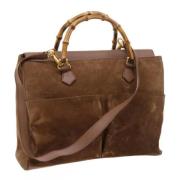 Pre-owned Suede gucci-bags Gucci Vintage , Brown , Dames