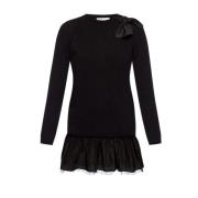 Jurk met strik RED Valentino , Black , Dames