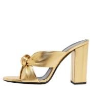 Pre-owned Leather sandals Yves Saint Laurent Vintage , Yellow , Dames