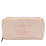 Pre-owned Leather wallets Chanel Vintage , Pink , Dames