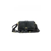 Zwarte en Gouden Leren Handtas Aspen L SA Marc Ellis , Black , Dames