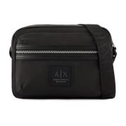 Zwarte Crossbody Tas met Logo Armani Exchange , Black , Heren