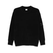 Kompass Logo Crew Neck Sweater C.p. Company , Black , Heren