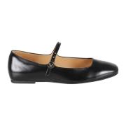 Zwarte Ballerina Schoenen met Vierkante Neus Tod's , Black , Dames