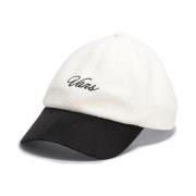 Script Curved Bill Caps Vans , White , Heren