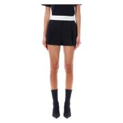 Geplooide Logo High Waist Shorts Alexander Wang , Black , Dames