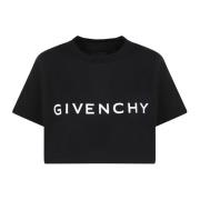 Zwarte Cropped T-shirt Givenchy , Black , Dames