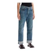 Donkere Vintage Lage Rechte Jeans Agolde , Blue , Dames