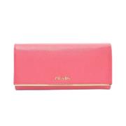 Pre-owned Leather wallets Prada Vintage , Pink , Dames