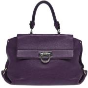 Pre-owned Leather handbags Salvatore Ferragamo Pre-owned , Purple , Da...