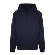 Blauwe Katoenen Hoodie met Wit Logo Detail Emporio Armani EA7 , Blue ,...